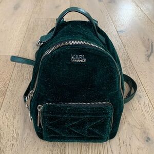 Karl Lagerfeld Green Velvet x Kaia Backpack